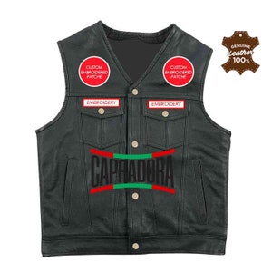 Personalized Motorcycle Vest Biker Vest Custom Cowhide Leather Genuine Leather