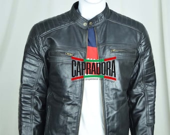 Leather Motorcycle Jacket Sheep Leather Riding Jacket Classic Biker Style Genuine Leather