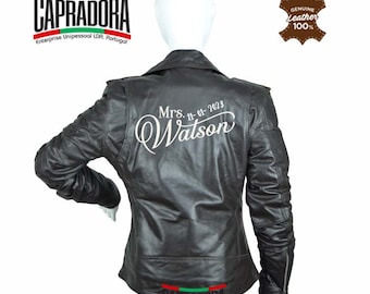 Custom Bride Leather Jacket Quilted Polyester Lining Sheep Leather Women's Leather Jacket
