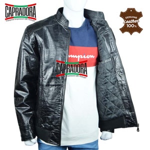 Veste en cuir à motif crocodile pour homme Veste en cuir à motif alligator de qualité supérieure