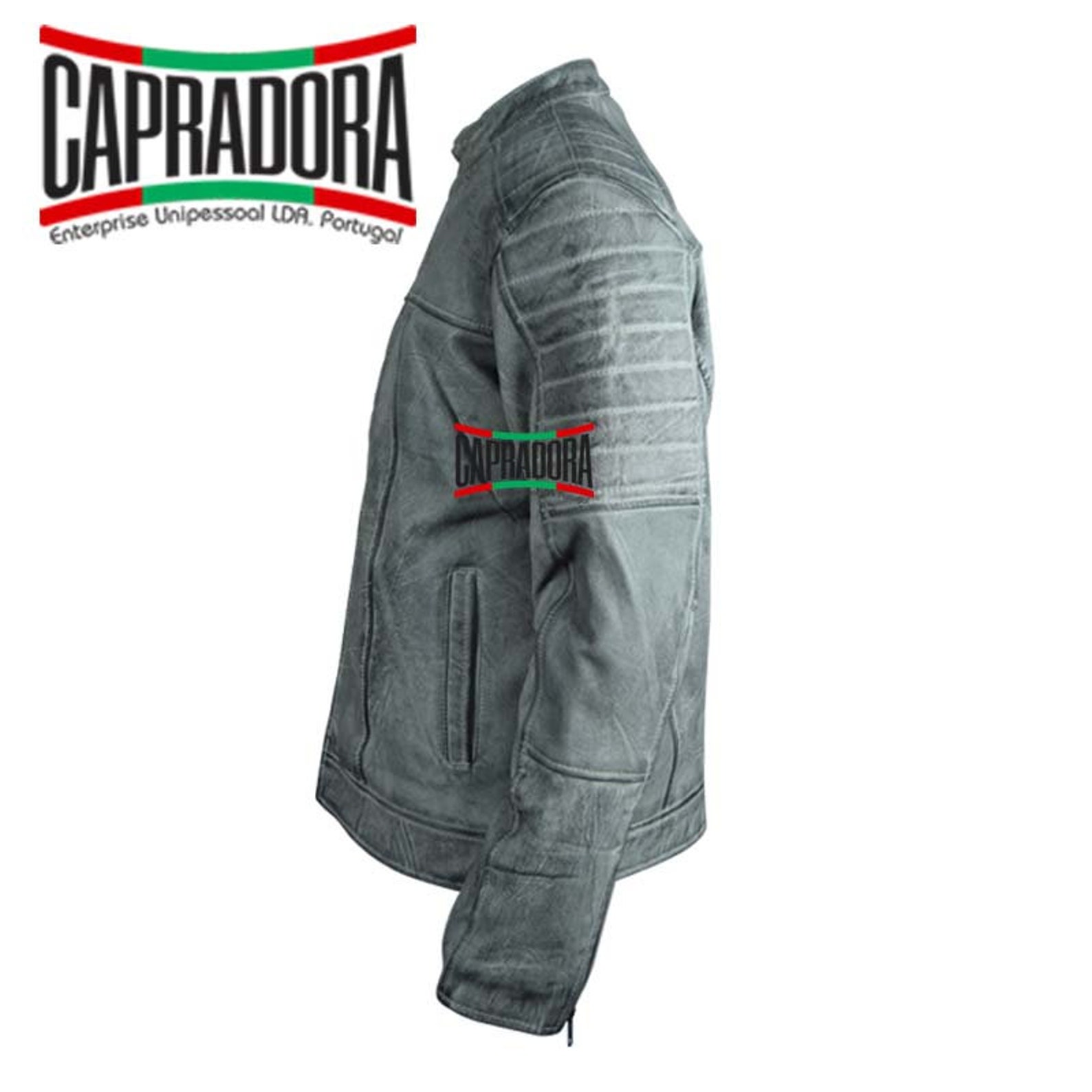 Mens Leather Jacket Quilted Lining Genuine Grey Leather Etsy