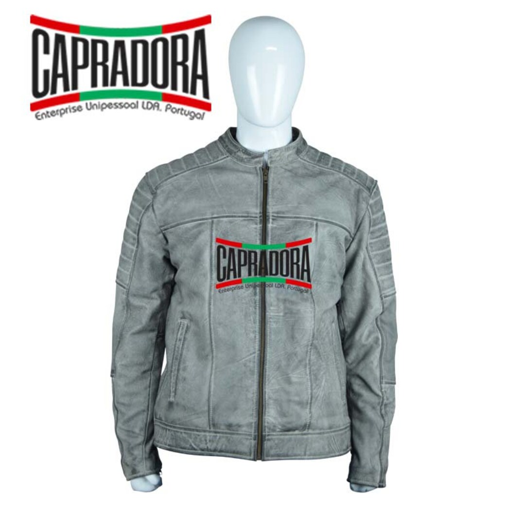 Mens Leather Jacket Quilted Lining Genuine Grey Leather Etsy