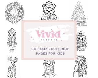 Christmas Midjourney Prompt, Coloring Pages For Kids, AI Generated Art