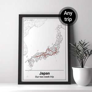 Irgendeine Reiseweg-Poster | Benutzerdefinierte Reiseerinnerung | Personalisierte Landkarte Kunst | Orte bereist | Paare Reisegeschenk | Digitaler Download