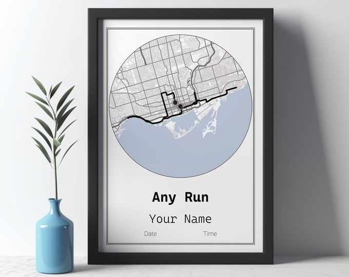 Poster Marathon personnalisé | Illustration GPS pour course à pied | Cadeau de course personnalisé | Marathon : carte | Parcours de course personnalisé | Téléchargement numérique