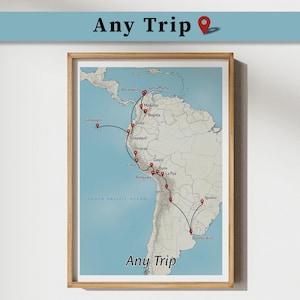 Ihre eigene Reise auf der Landkarte - Ein individuelles Reiseandenken für Road Trips / Kreuzfahrten / Interrail / Flitterwochen und vieles mehr