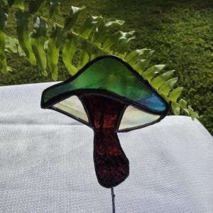 Stained Glass Mushroom Plant Stakes