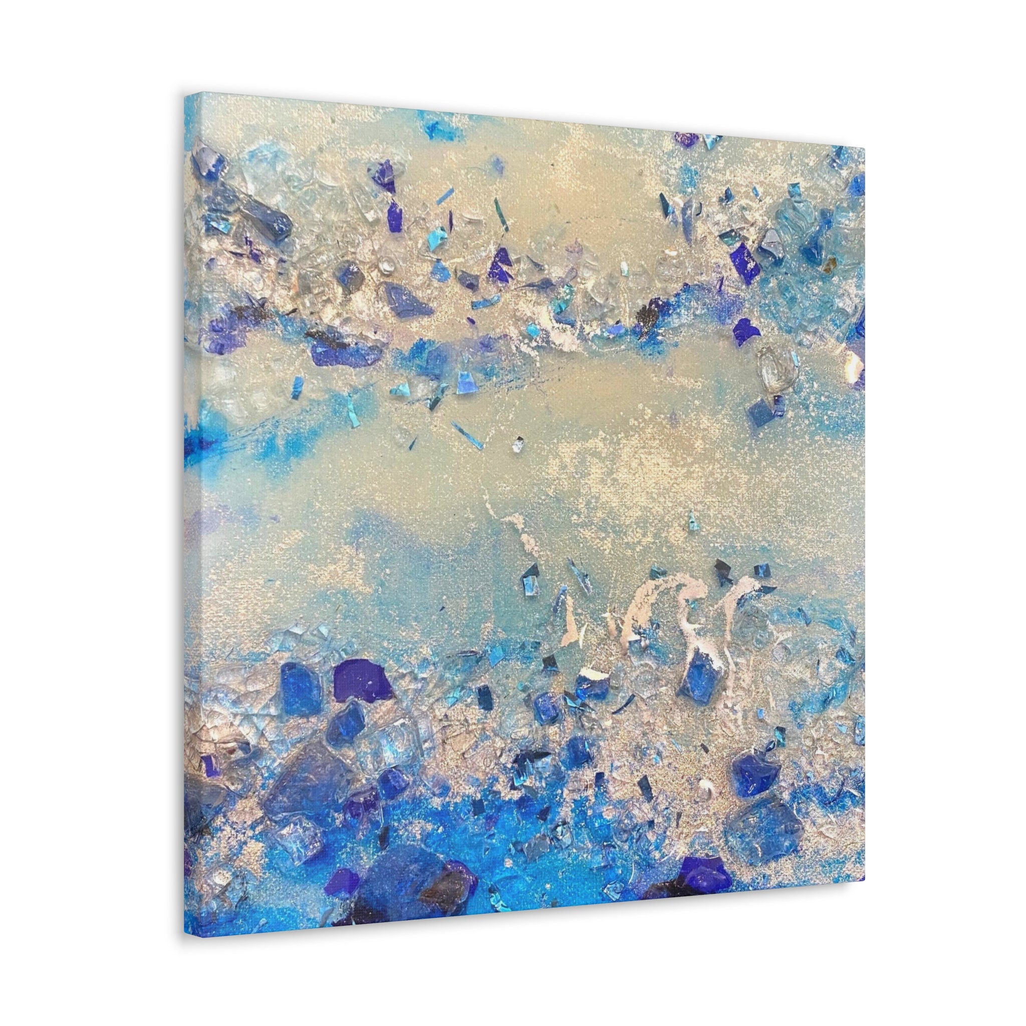 Ocean Sun Blue and Silver Wall Art Print/ocean Inspired Wall Art