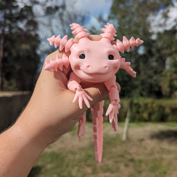 Axolotl 3D Printed Articulated Figure: Fidget Flexi, Full Sized, Customizable