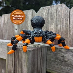 Tarantula Articulated 3D Printed Figure: Poseable Spider, Halloween