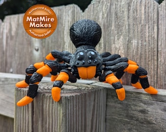Tarantula Articulated 3D Printed Figure: Poseable Spider, Halloween