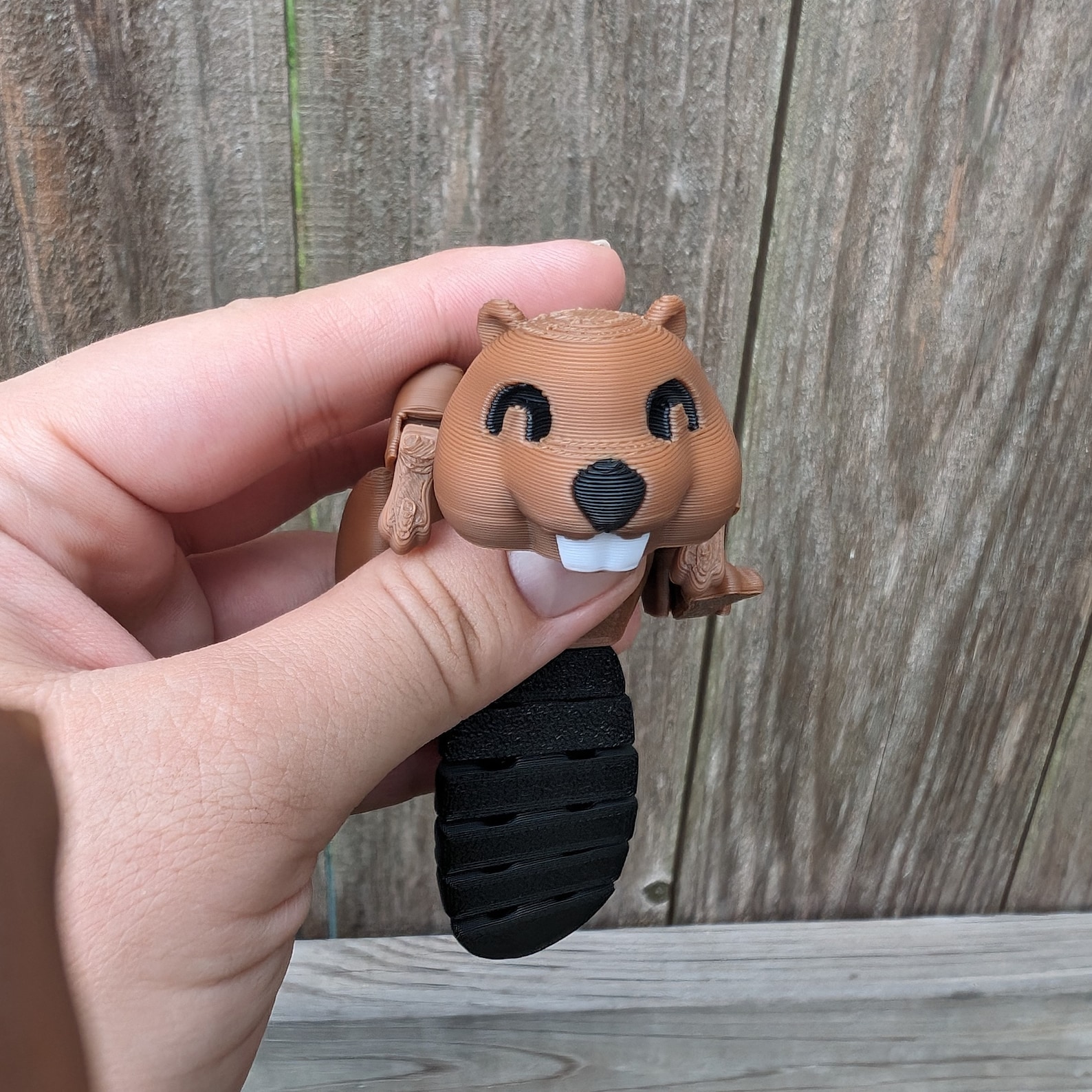 Flexi Beaver 3D Printed Articulated Figure With or Without Log: Musk ...