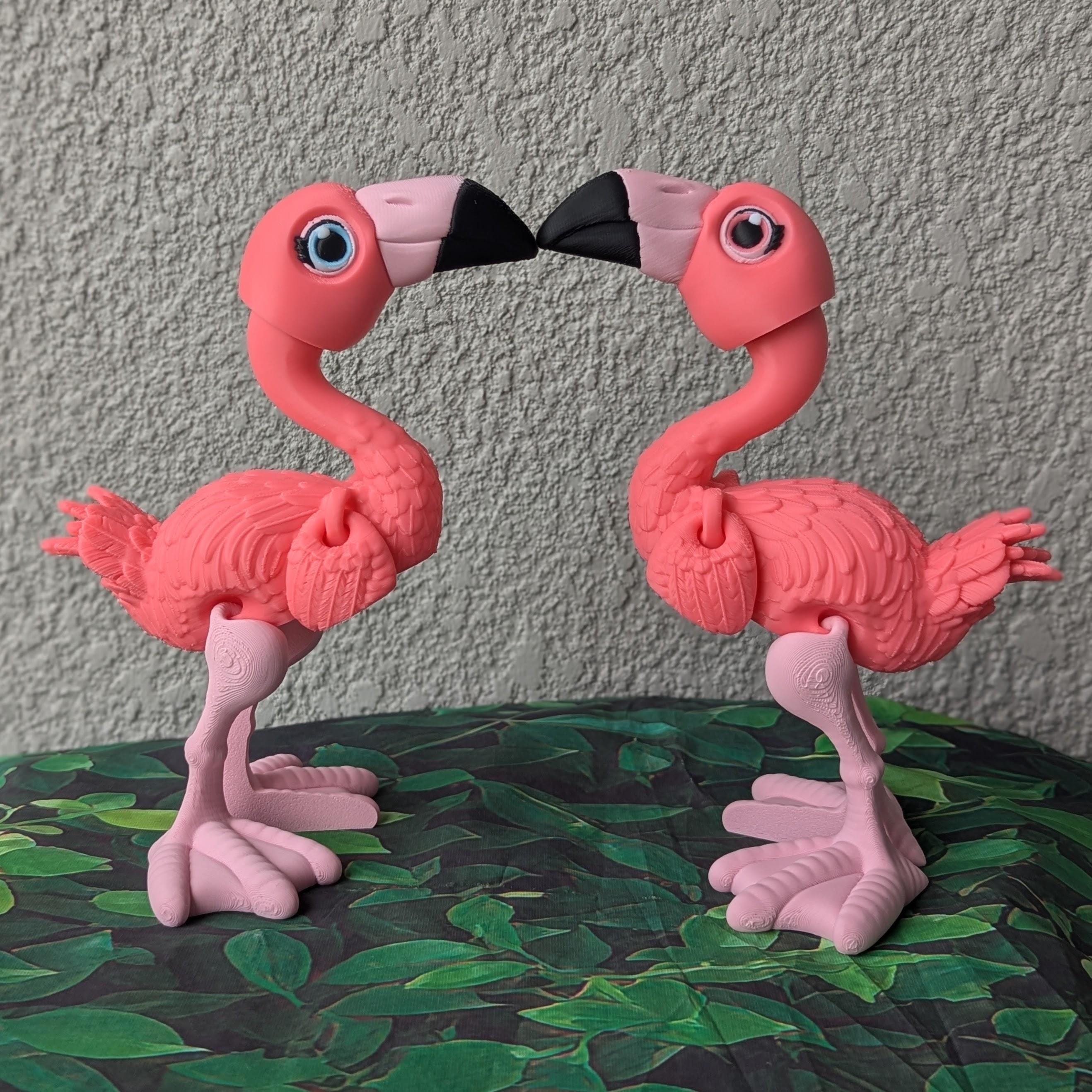 7 Inch Flamingo 3D Printed Articulated Figure: Tropical Birds