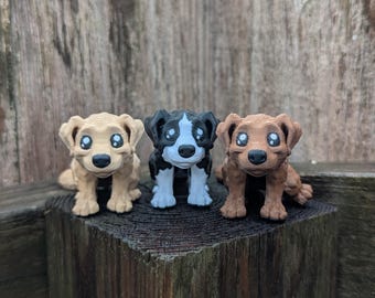 Mini Dog 3D Printed Articulated Figure: Doggo Fidget Flexi, Pocket Pet,  Customizable