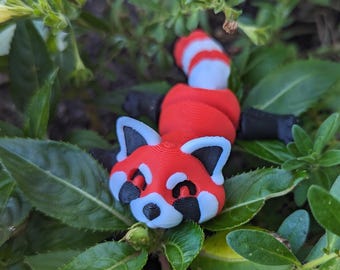 Flexi Red Panda 3D printed figure - lesser panda - fire fox - red cat bear - cute mini animal - articulated animal model - cute desk critter