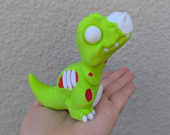 Zombie Dinosaur 3D Printed Model: Desk Buddy, Halloween Decor, Undead Decoration, Tyrannosaurus Rex