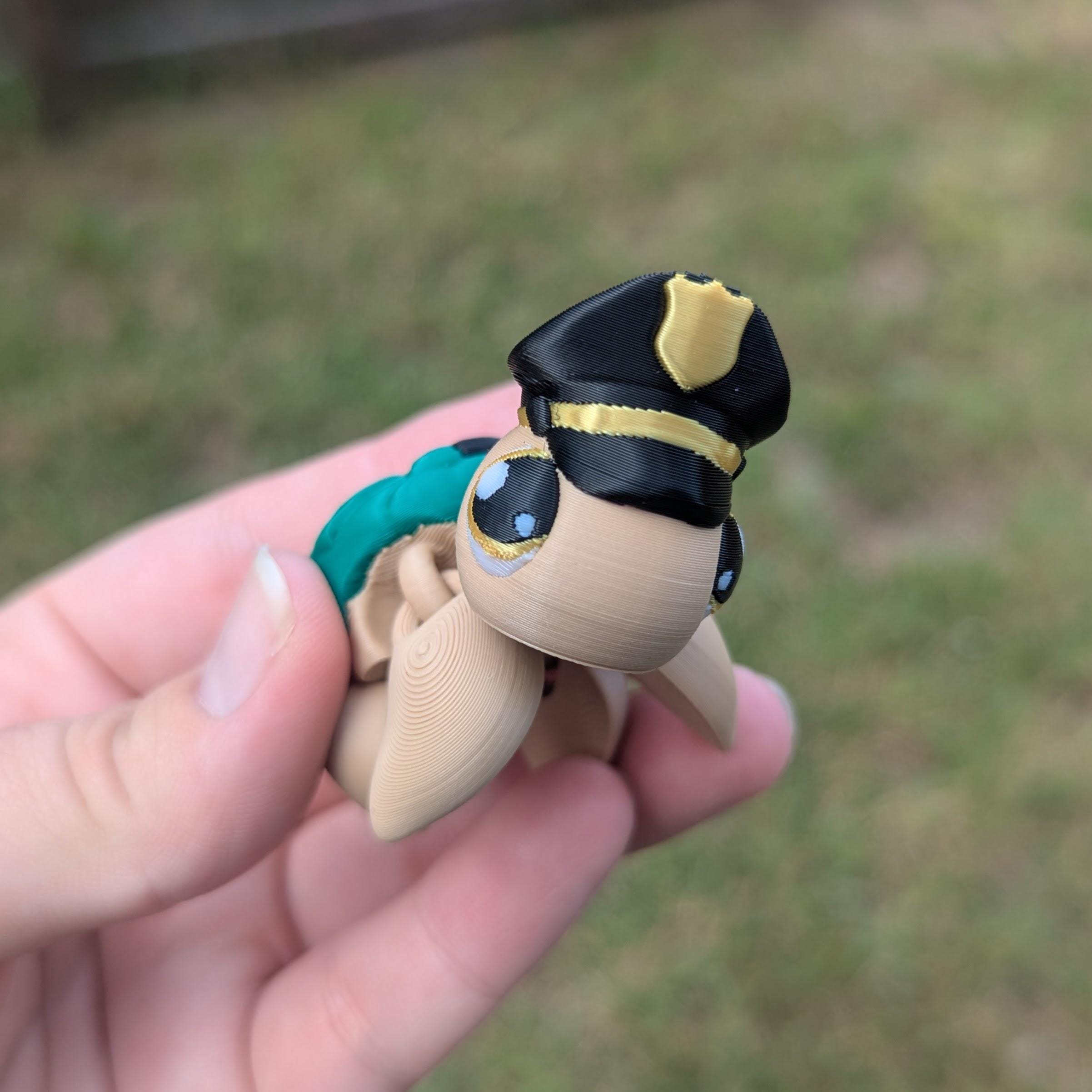 Turtle Officer Police Officer Turtle 3D Printed Mini Articulated Figure: First ...