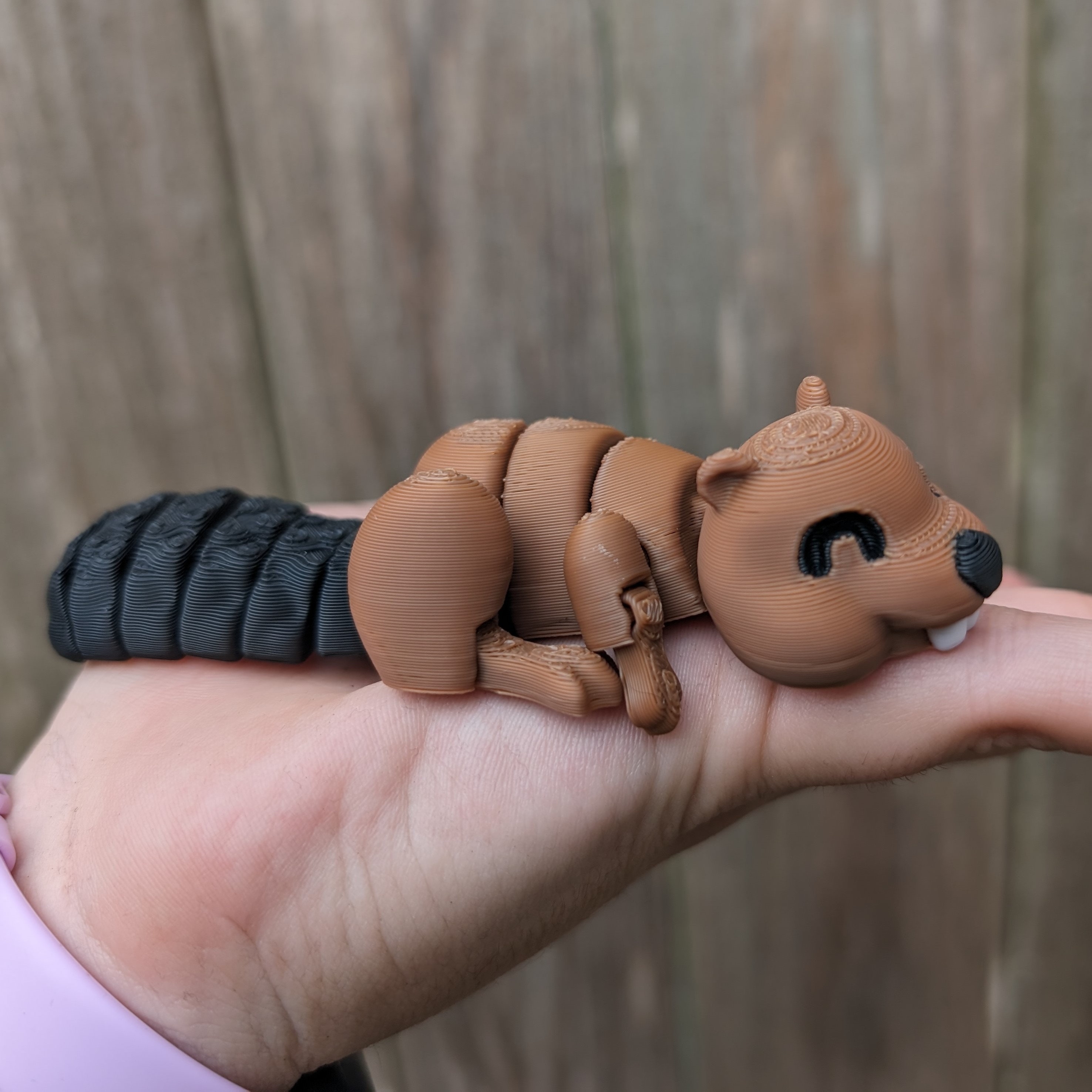 Flexi Beaver 3D Printed Articulated Figure With or Without Log: Musk ...