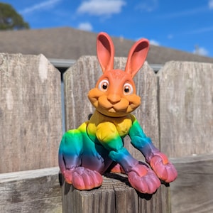 Bunny Rabbit 3D Printed Articulated Figure: Poseable Bunnies, Spring