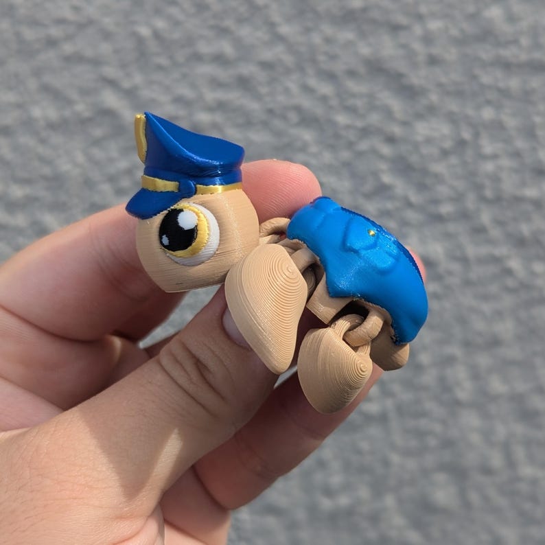 Police Officer Turtle 3D Printed Mini Articulated Figure: First ...