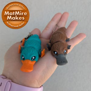 Mini Platypus Articulated 3D Printed Figure: With or Without Keychain, Customizable