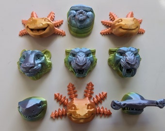 3D Printed Animal Head Magnets - Cute animal faces - Perfect Kitchen Fridge Accessory