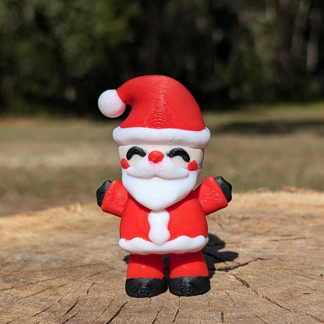 Mini Santa Articulated 3D Printed Figurine - Cute Christmas Gift ...