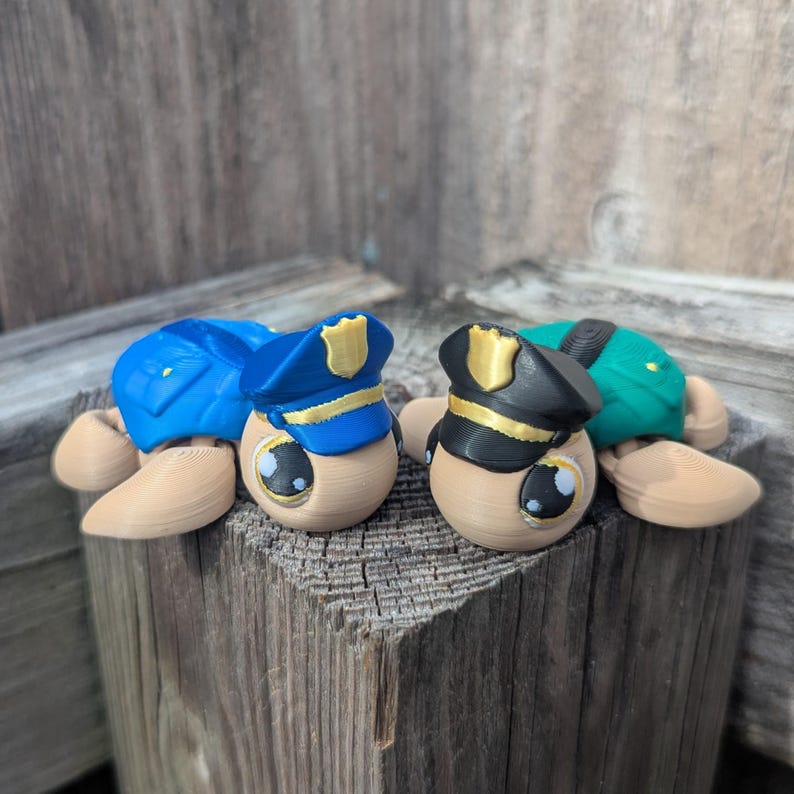 Turtle Cop Police Officer Turtle 3D Printed Mini Articulated Figure: First ...