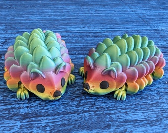 Hedgehog Articulated Figure That Curls Up- Adorable 3D Printed Figure -Moveable Figure - Cute Animals - Unique Critters