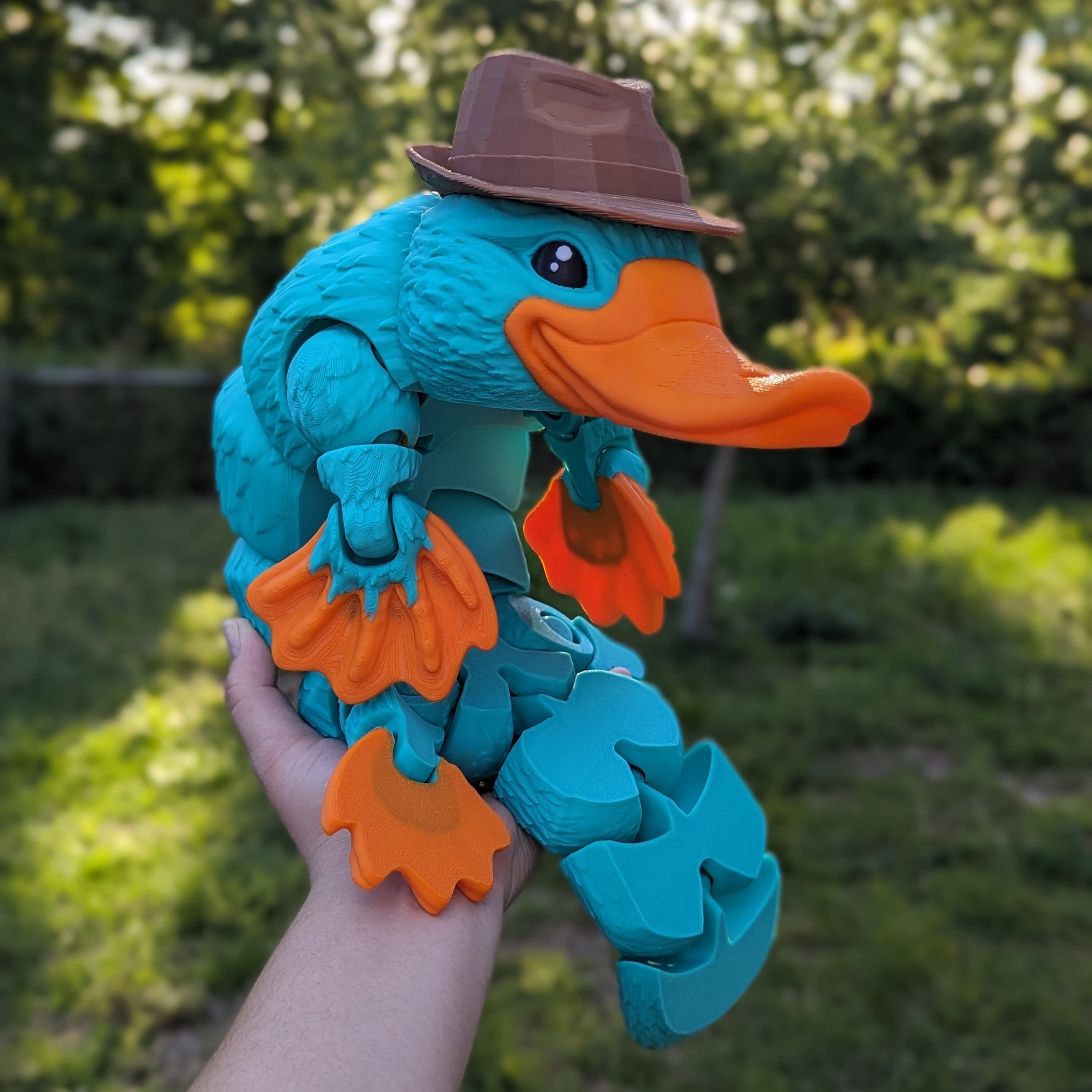 JUMBO Platypus 3D Printed Articulated Figure With Removable Hat