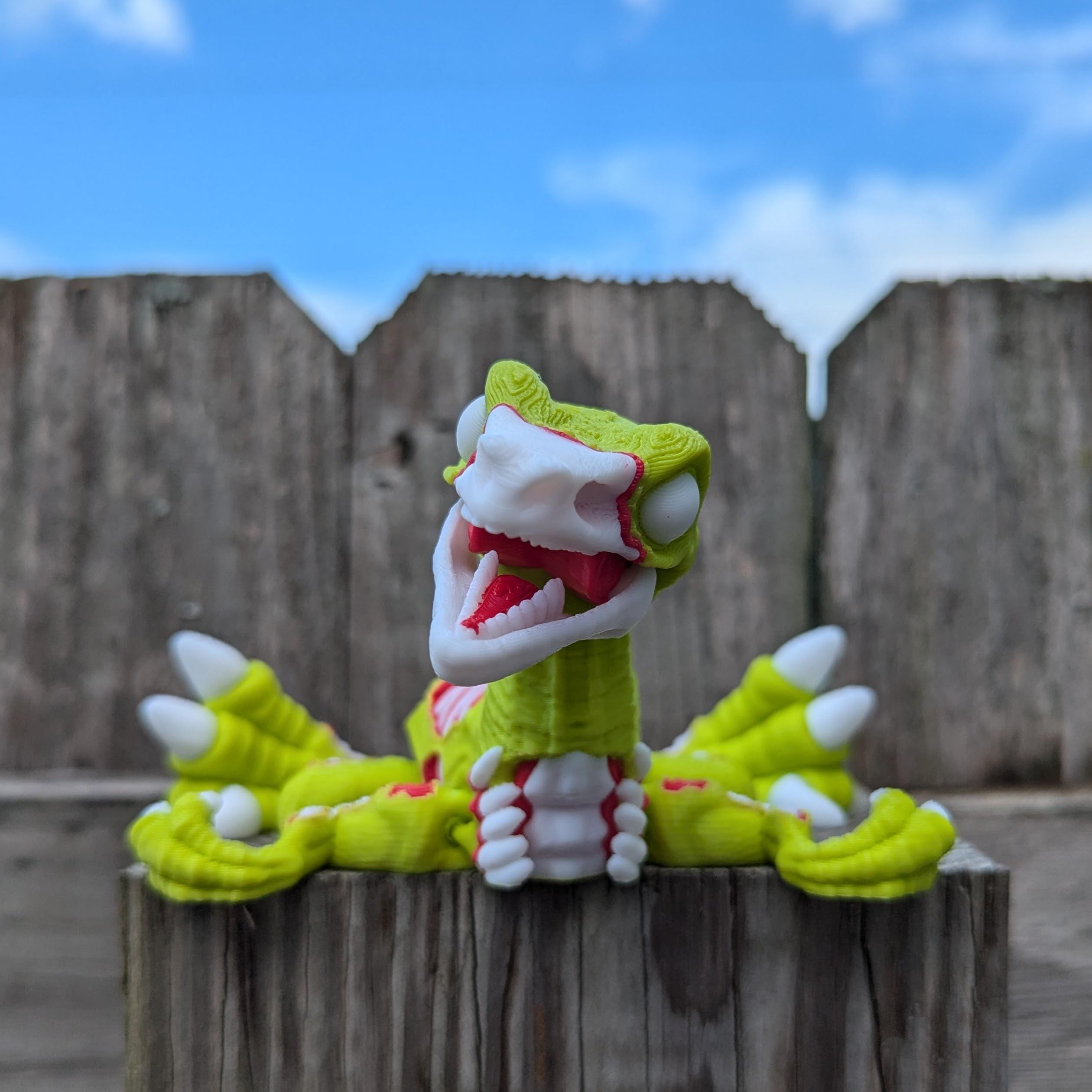 Zombie Raptor Dinosaur Zombie Raptor 3D Printed Articulated Figure: Halloween Dinosaur Replica ...