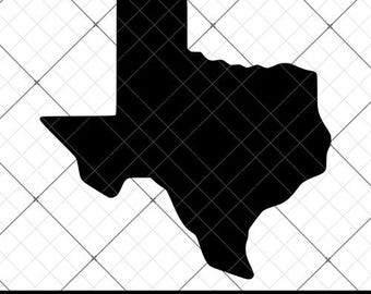 Texas State SVG: Solid Silhouette Cut File (Digital Download)