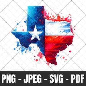Texas Flag Watercolor State png, Texas Clipart, Texas flag PNG, Sublimation designs, DTG, Texas Sublimation Design, Watercolor png