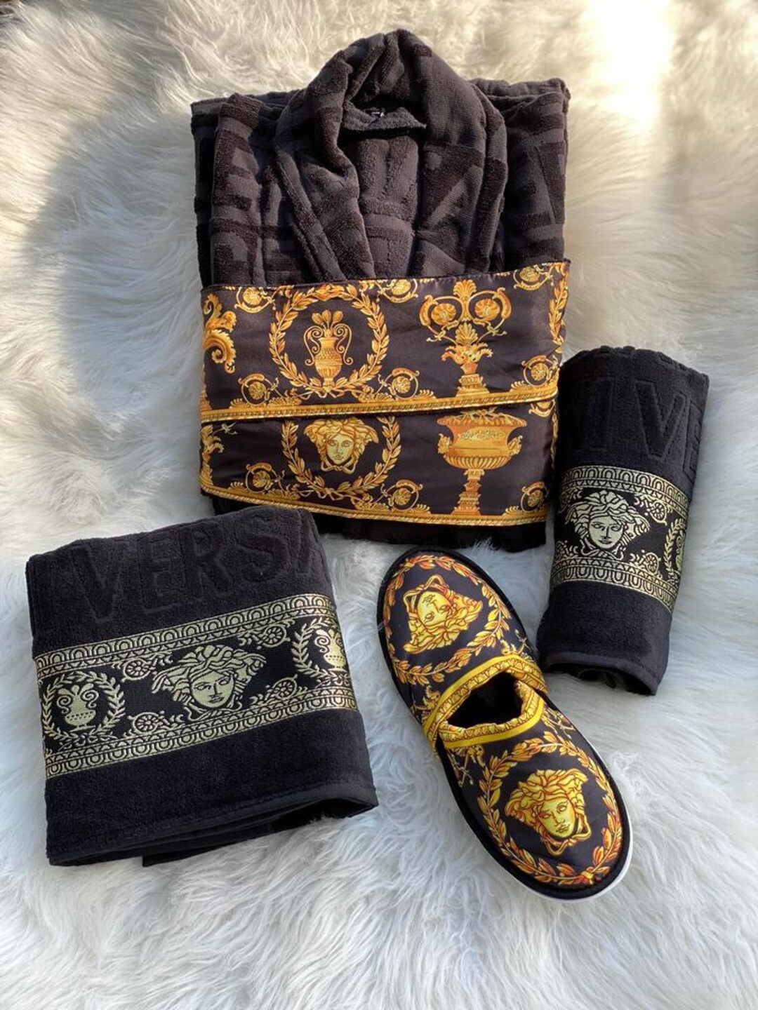4piece Bathrobe Towel Set 100 Cotton Luxury Bathrobe Luxury Etsy