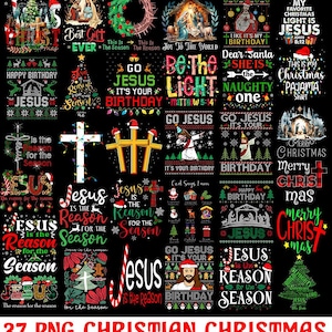37 Christian Christmas Png Bundle, Jesus Is The Reason Png, Religious Christmas, Bible Verse Png, Nativity, Merry Christmas Png
