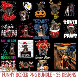 35 Boxer Png Bundle, Boxer Christmas Png, Boxer Dog Png, Boxer Halloween Png, Boxer Art, Dog Boxer Design, Boxer Lover Png, Boxer Mom Png