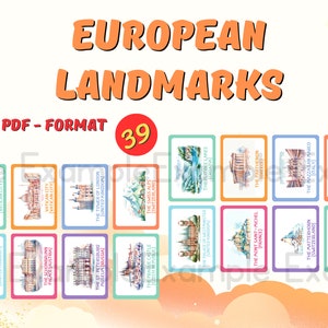 Erkunden Sie Europa: Landmarks Flashcards for Kids - Eine Reise durch kultige europäische Sehenswürdigkeiten und Kultur!