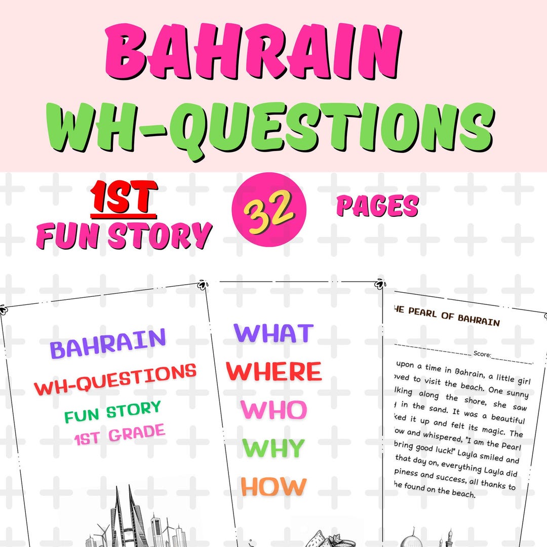 Questions About Bahrain Wh-questions-bahrain Fun Story 1st Grade With Worksheets - Etsy