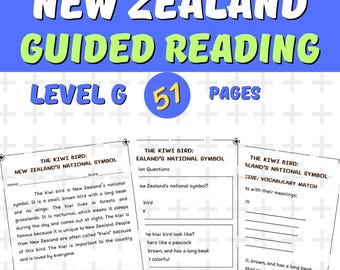 New zealand 1st Grade Guided Reading Passages & Questions Levels G