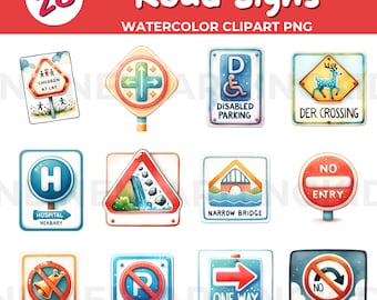 28 Verkeer en verkeersveiligheid-Straatborden ClipArt | kinderen verkeersborden clipart | verkeersveiligheid clipart | straatnaamborden clipart