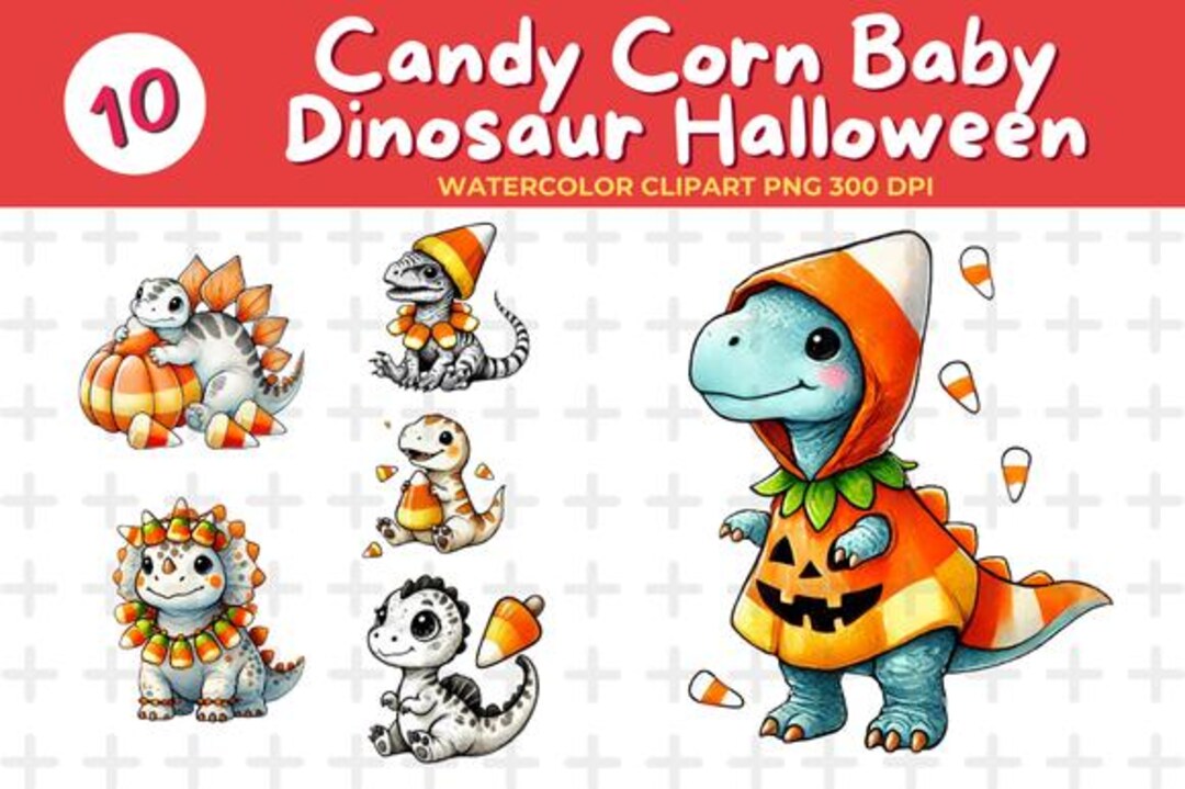 Candy Corn Baby Dinosaur Halloween PNG Collection for Kids | Candy Corn ...
