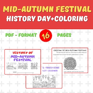 Mid-Autumn Festival history Day+Coloring pages for kids | mid-autumn festival | mooncake festival | moon festival kids | chinese mooncake