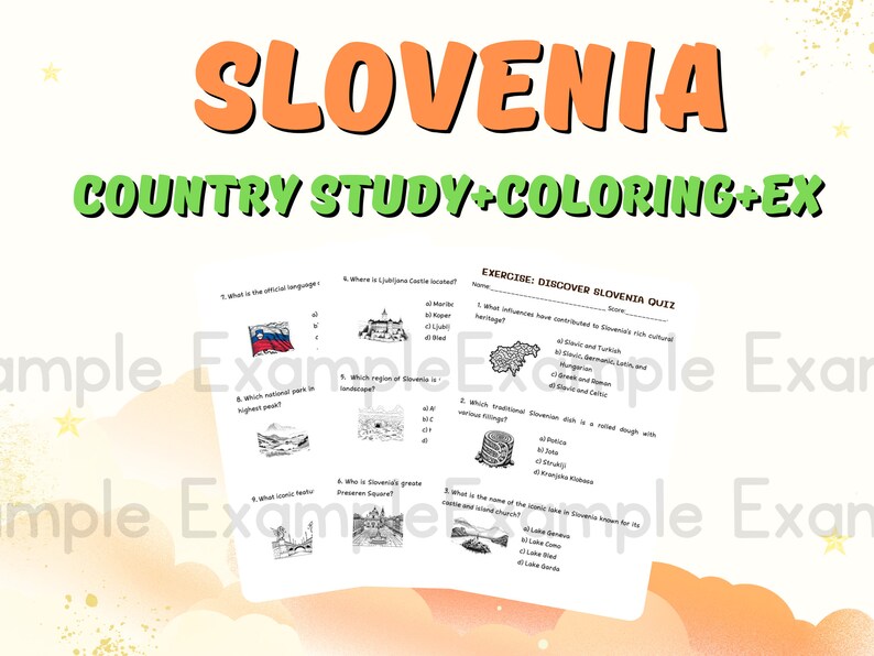 Slovenia Country Study+coloring+ex Activities - Etsy