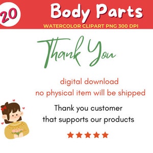 20 Human Body Parts Clip Art PNG - Etsy