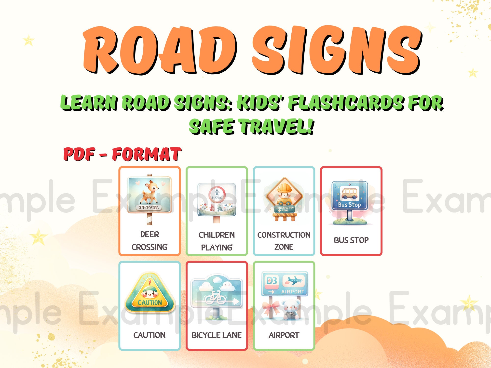 Stay on the Right Path: Road Signs Flashcards for Kids Learn, Play, and ...