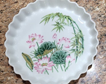 Lotus Blossom by Shafford Snack Plate Fine Porcelain 10 1/4"