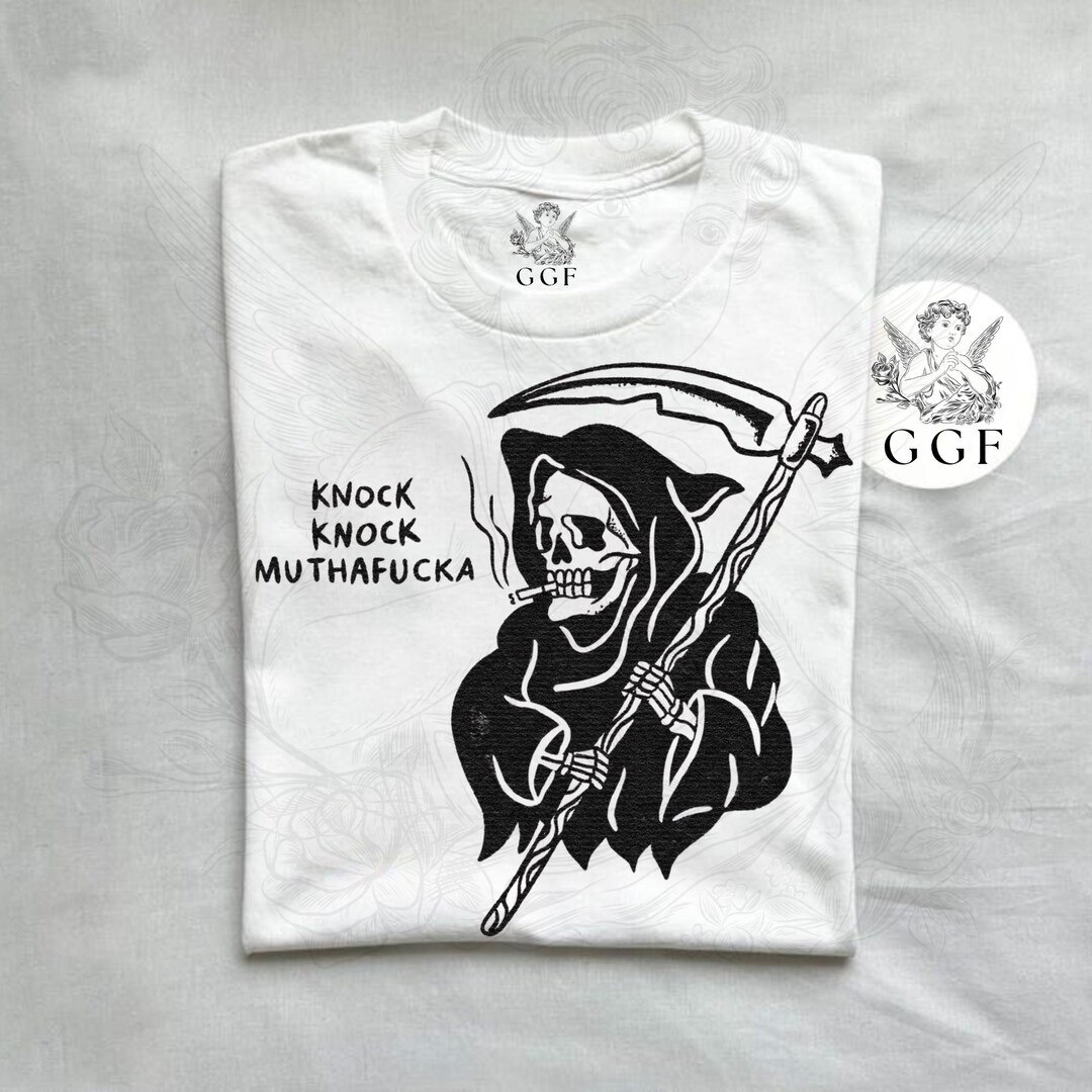 Homme Impression Brillante New Grim Reaper Hot As Hell Biker Glow In Dark Tattoo Goth T-shirt Gothique