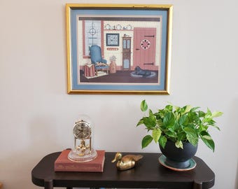 Limited Edition Pat Pearson Framed Print Lithograph: Mr. Grey's Spring Folk Art