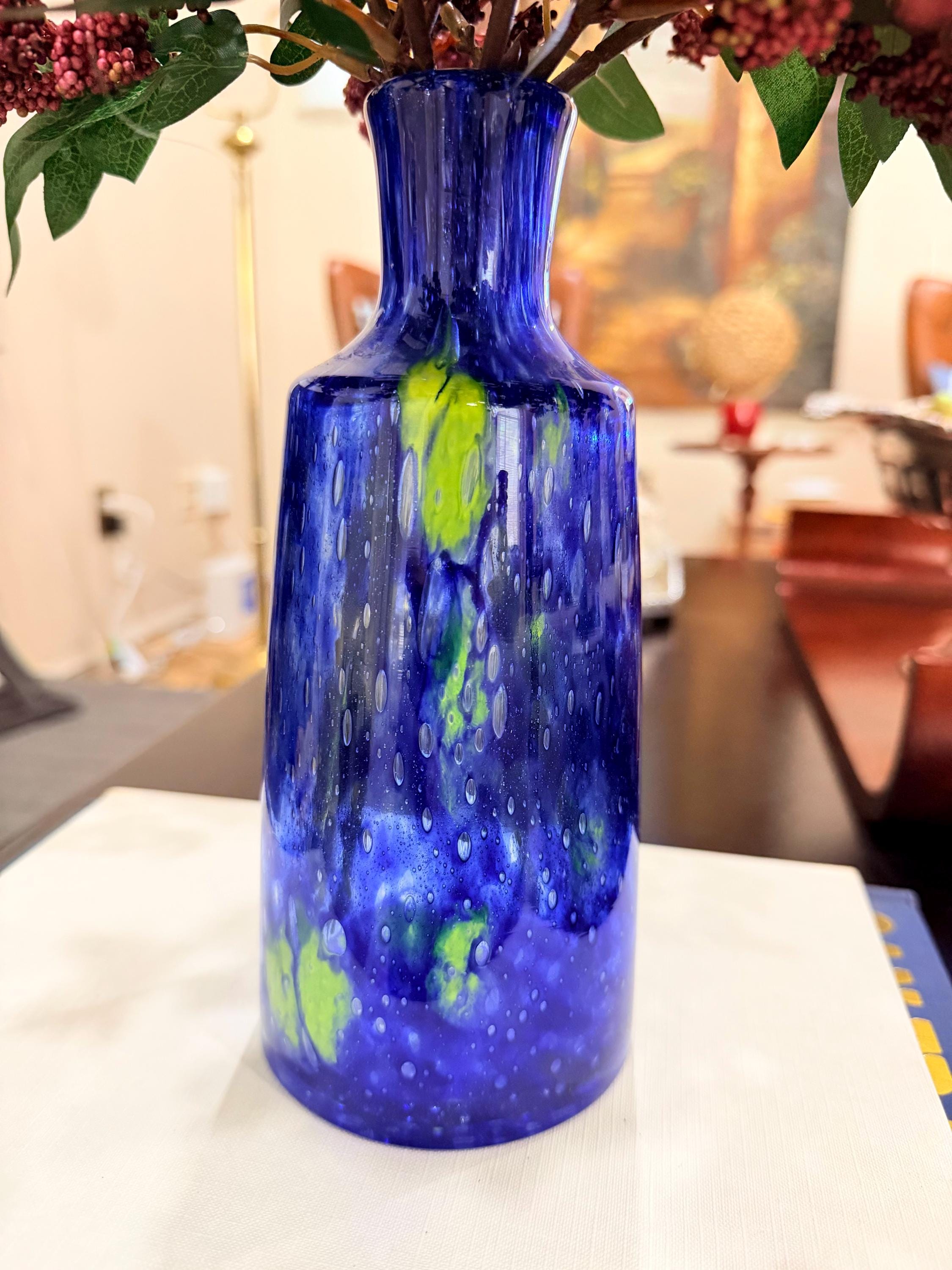 Blue Czechoslovakia Vase - Etsy