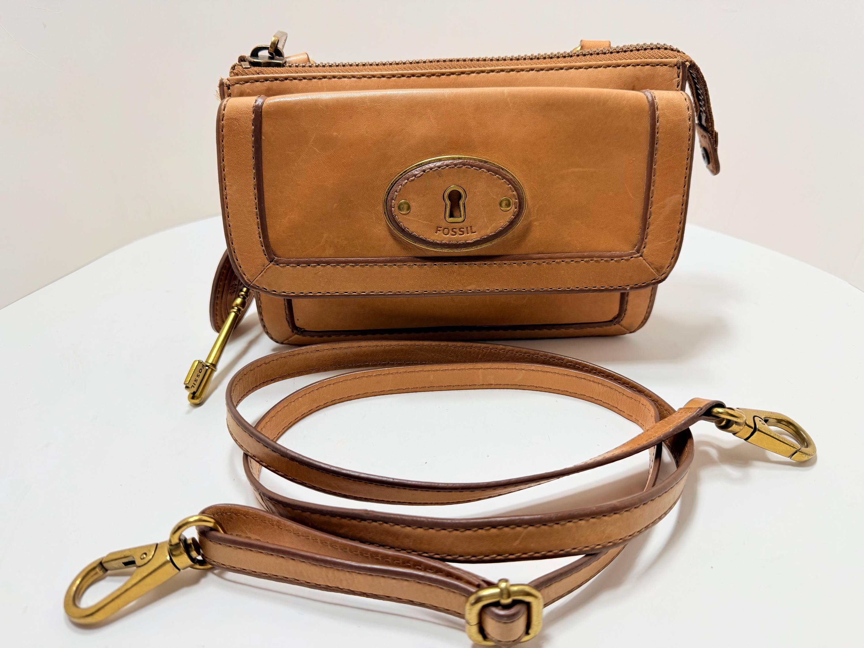 Vintage Fossil Brown Leather Mini Backpack Key Charm 10” ❌SOLD OUT❌ Gorgeous vintage 100% leather fossil bag with  main image 4